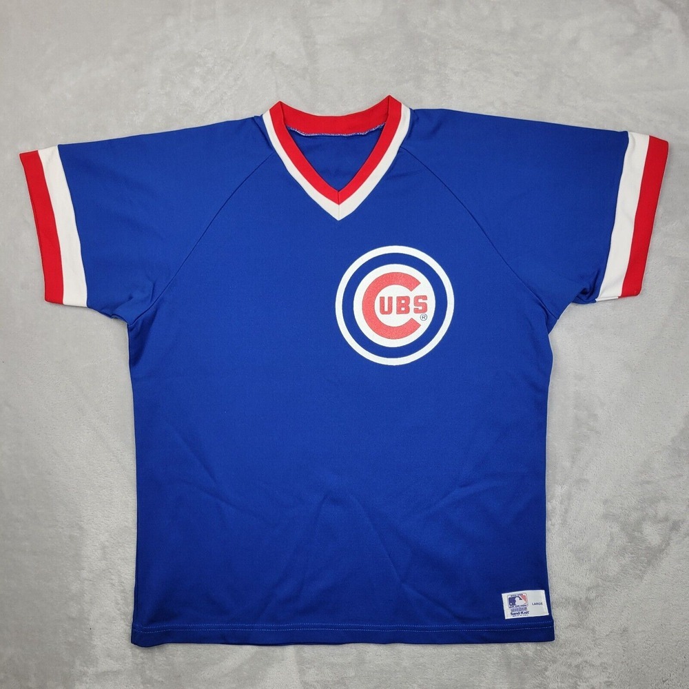 Chicago Cubs Jersey Men Large Vintage Sandknit Medalist 80s Team Ringer Shirt 23